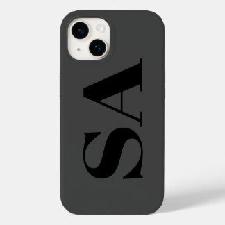 Modernes Schwarzes Minimales Monogramm iPhone 14 Hülle