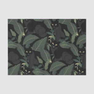 Modernes schwarzes Panther-Muster Seidenpapier