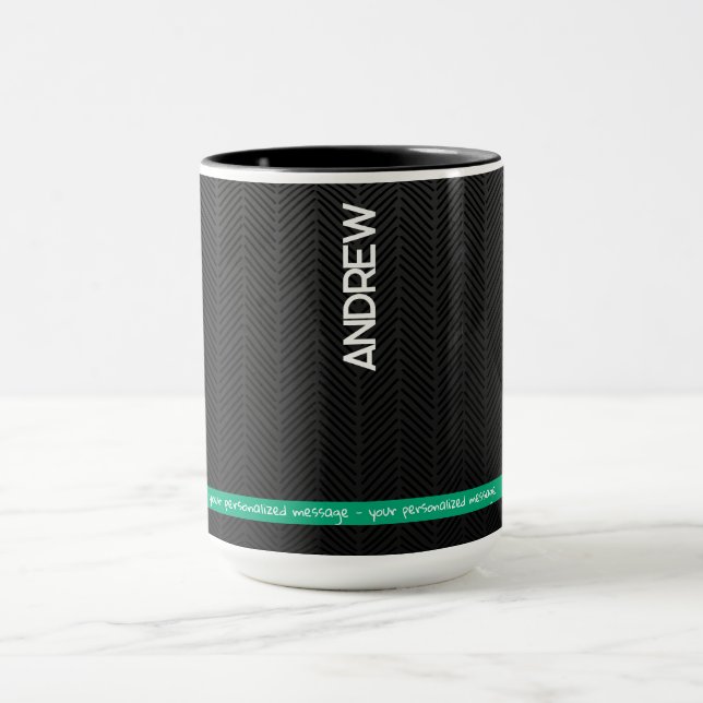 Modernes Schwarzes Personalisiert Tasse (Zentrum)