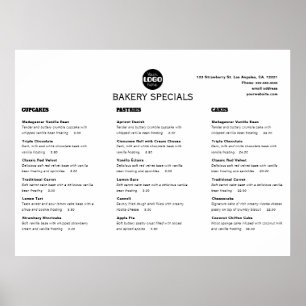 Modernes schwarzes professionelles Restaurant-Logo Poster