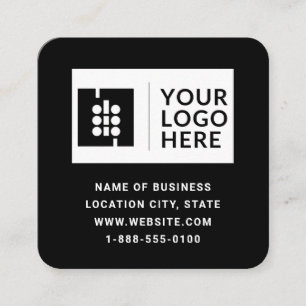 Modernes schwarzes QR-Code-Logo Quadratische Karte
