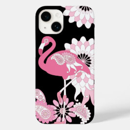 Modernes Schwarzes Rosa Flamingo Case-Mate iPhone 14 Hülle
