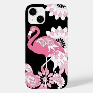 Modernes Schwarzes Rosa Flamingo Case-Mate iPhone 14 Hülle