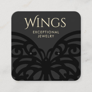 Modernes Schwarzes Schmetterlingsgestänge Quadratische Visitenkarte