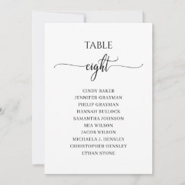 Modernes Schwarzes Skript Tischnummer 8 Seekarte