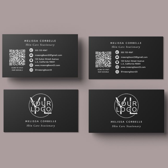 Modernes schwarzes Social-Media-QR-Code-Geschäftsl Visitenkarte (Von Creator hochgeladen)