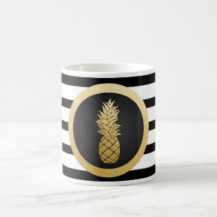 Modernes Schwarzes Stripes Kaffeetasse