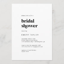 Modernes Schwarzes Typografisches Brautparty