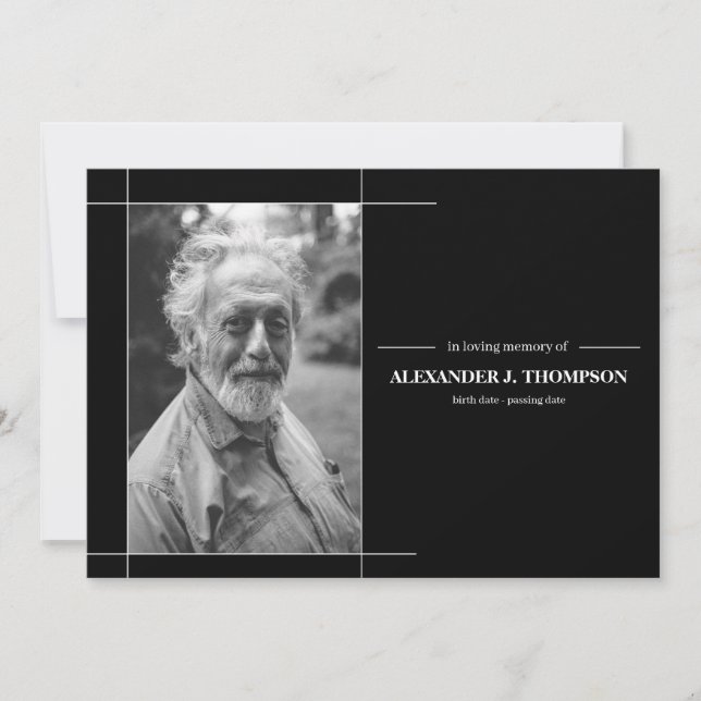 Modernes Schwarzes u. Weiß in liebevollem Dankeskarte (Vorderseite)