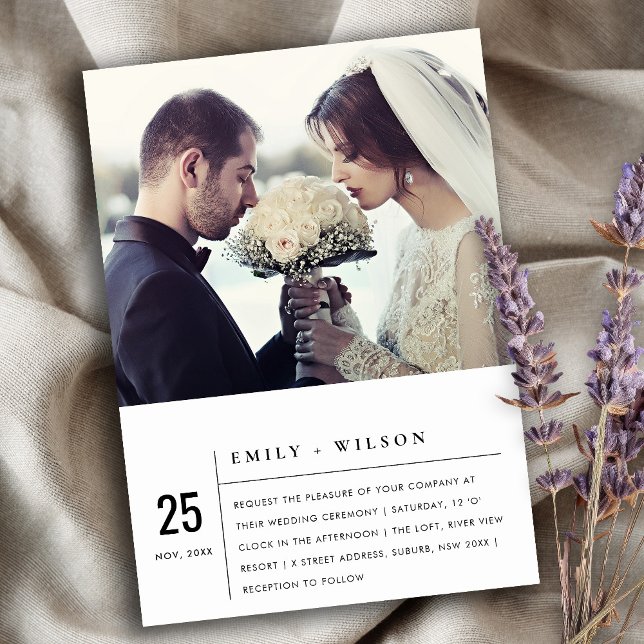 MODERNES SCHWARZES UND WEISSES FOTO EINLADUNG (Von Creator hochgeladen)