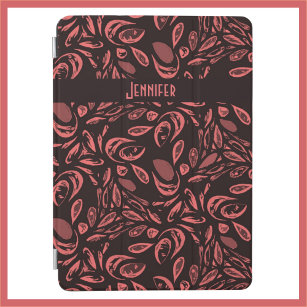 Modernes schwarzes, warmes rotes Teardrop-Muster iPad Air Hülle