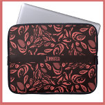 Modernes schwarzes, warmes rotes Teardrop-Muster Laptopschutzhülle<br><div class="desc">Modernes schwarz-warmes rotes Teardrop-Muster.</div>