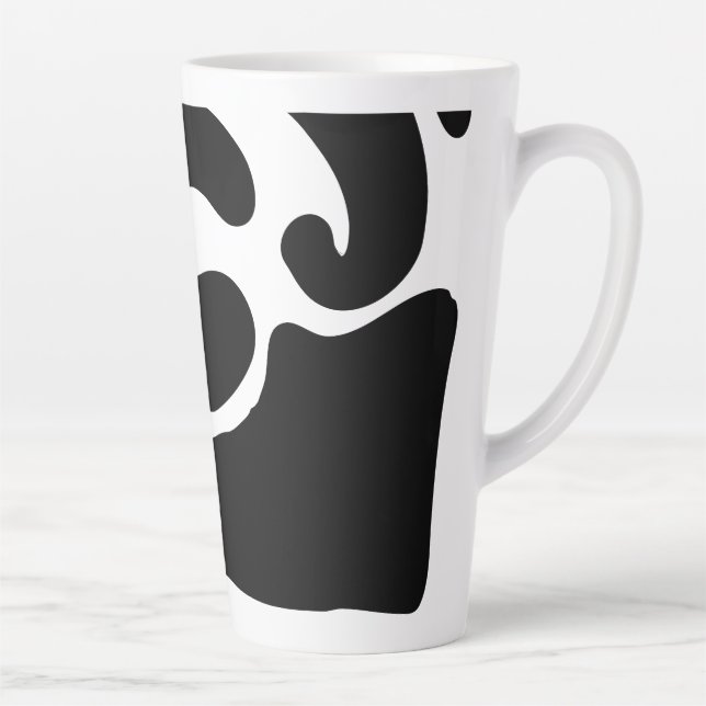 Modernes Schwarzweiß-Freeform-Muster Milchtasse (Rechts)