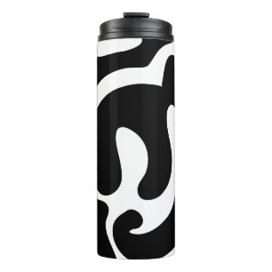 Modernes Schwarzweiß-Freeform-Muster Thermosbecher
