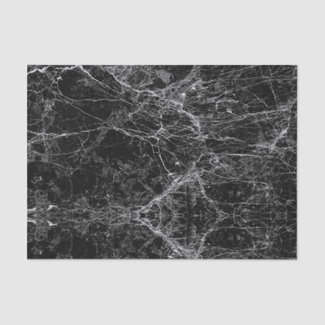 Modernes Schwarzweiss-Imitat-Marmormuster Seidenpapier (Vorderseite)