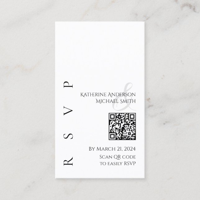 Modernes Schwarzweiß-UAWG mit QR-Code Visitenkarte (Vorderseite)