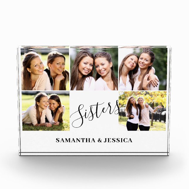 Modernes Schwestern-Foto Fotoblock (Vorderseite)