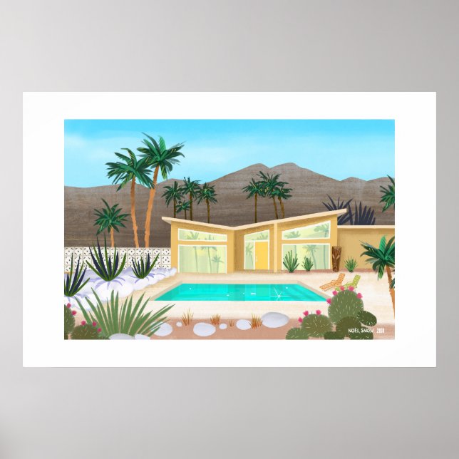 Modernes Schwimmbad Haus aus dem Mittelalter Extra Poster (Vorne)