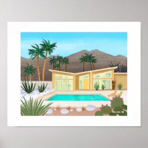 Modernes Schwimmbad House Kunst Printing Poster