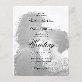 Modernes Script 2 Foto Budget Einladung für Hochze