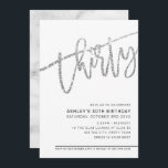 MODERNES SCRIPT 30. Geburtstag Party Silber Glitze Einladung<br><div class="desc">von kat massard >>> https://linktr.ee/simplysweetpaperie <<< Ein trendiges, handgeschriebenes Einladungs-Design für Ihren 30. GEBURTSTAG - ich habe die meisten Altersstufen im Geschäft TIP :: 1. Um Grafiken und Schriftart zu ändern/zu verschieben und mehr Text hinzuzufügen, klicken Sie auf den Button "Anpassen". - - - - - - - - -...</div>