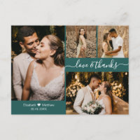 Modernes Script 4 Foto Collage Wedding Vielen Dank