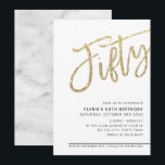 MODERNES SCRIPT 50. Geburtstag 50 Gold Glitzer Einladung<br><div class="desc">von kat massard >>> https://linktr.ee/simplysweetpaperie <<< Ein trendiges, handgeschriebenes Einladungs-Design für Ihren 50. GEBURTSTAG - ich habe die meisten Altersstufen im Geschäft TIP :: 1. Um Grafiken und Schriftart zu ändern/zu verschieben und mehr Text hinzuzufügen, klicken Sie auf den Button "Anpassen". - - - - - - - - -...</div>