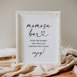 Modernes Script Baby Dusche Momosa Bar Sign Poster