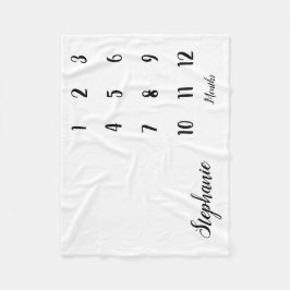 Modernes Script Baby Milestone Baby Blanket Fleecedecke