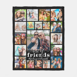 Modernes Script BEST OF FRIENDS 19 Foto Collage Fleecedecke