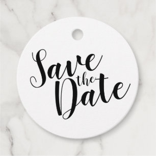 Modernes Script Black&White Wedding speichern das Geschenkanhänger