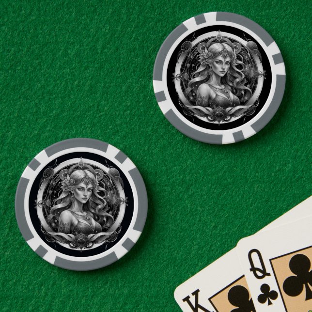 Modernes Script Blue Gold Maiden Sign Custom Virge Pokerchips (Von Creator hochgeladen)