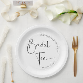 Modernes Script Brautparty Bridal Tea Pappteller