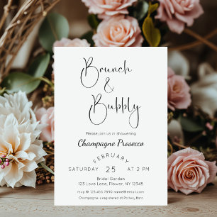 Modernes Script Brautparty Brunch & Bubbly Einladung