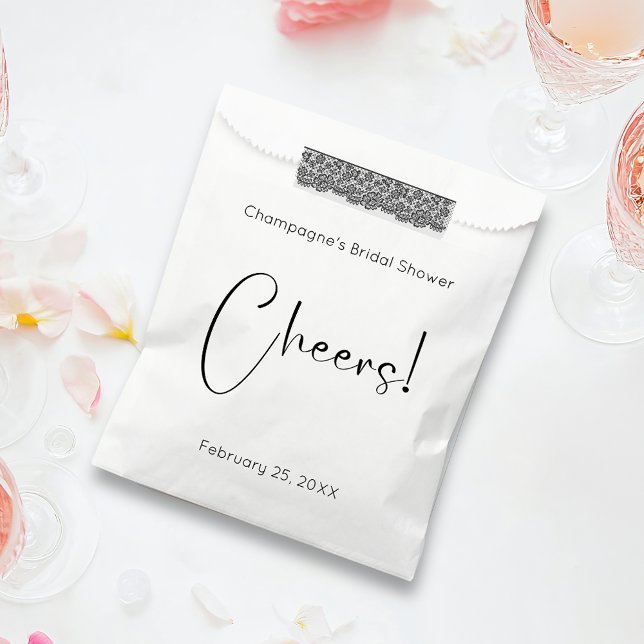 Modernes Script Brautparty Cheers Geschenktütchen (Von Creator hochgeladen)