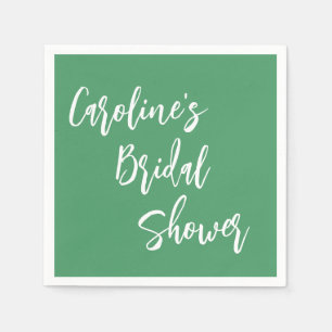Modernes Script-Brautparty Custom Kelly Green Serviette