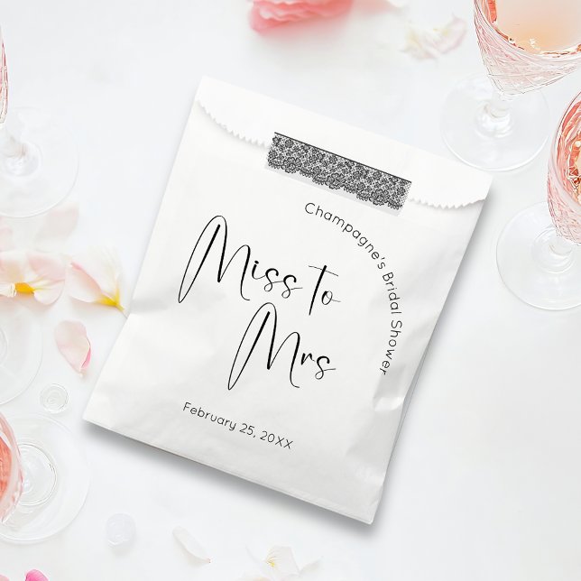 Modernes Script Brautparty Miss zu Mrs. Geschenktütchen (Von Creator hochgeladen)