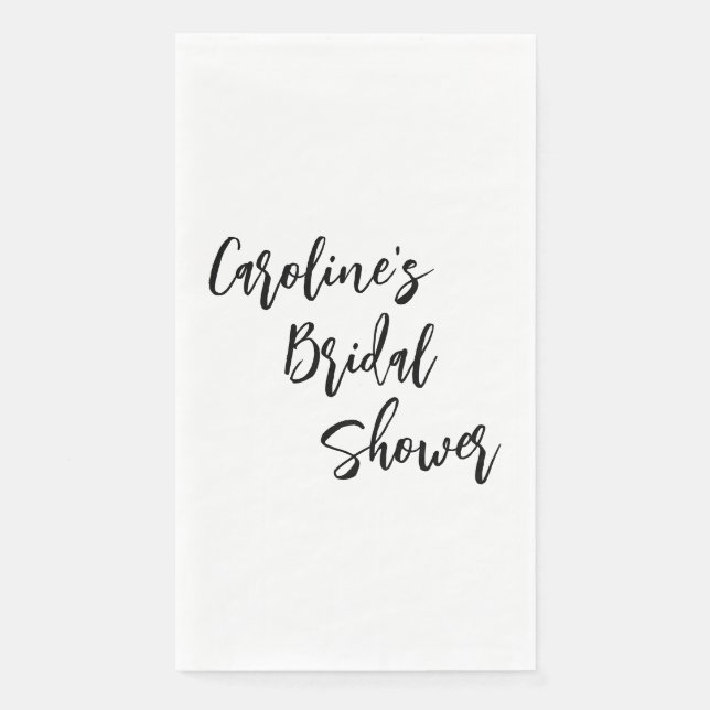 Modernes Script-Brautparty nach Maß weiß Serviette (Vorderseite)