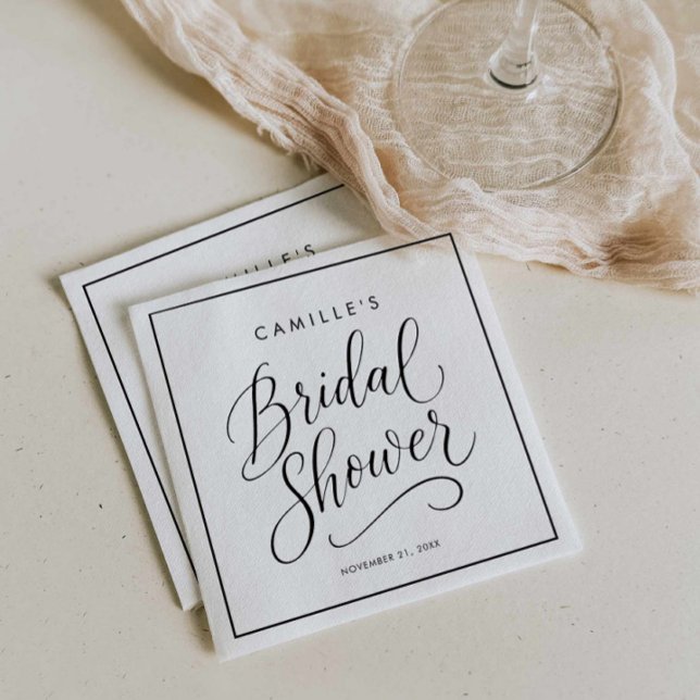 Modernes Script-Brautparty Serviette (Modern Script Bridal Shower Napkins)