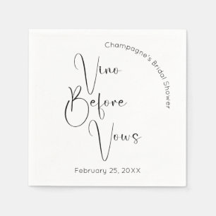 Modernes Script Brautparty Vino Before Vows Serviette