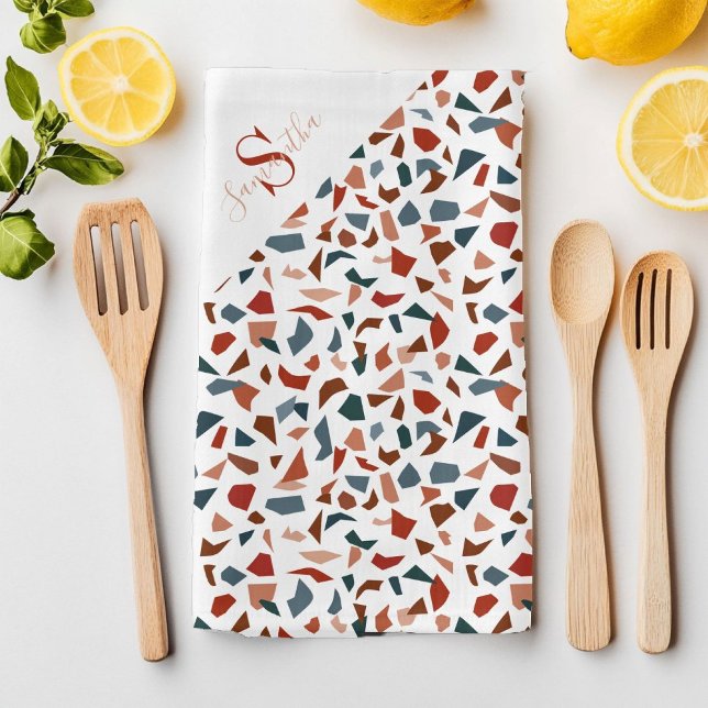 Modernes Script Brown Muster Geschirrtuch (Modern Script Brown Pattern Kitchen Towel)