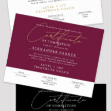 Modernes Script Burgundy Zertifikat Graduate