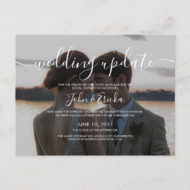 Modernes Script Calligraphy Foto Hochzeitsupdate Einladungspostkarte