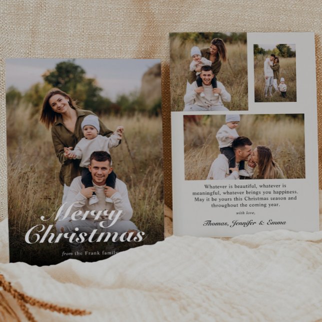 Modernes Script Calligraphy Full Foto Feiertagskarte (Von Creator hochgeladen)