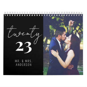 Modernes Script Calligraphy Newly Wed Foto Kalender