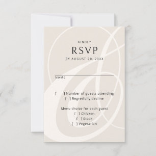 Modernes Script Champagne Ampersand Wedding RSVP Karte