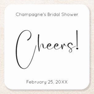 Modernes Script Cheers Brautparty Rechteckiger Pappuntersetzer