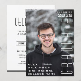 Modernes Script Chic Typ Foto Trendy Abschluss Einladung