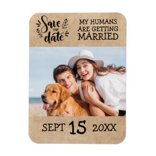 Modernes Script Couple Foto Hochzeit speichern das Magnet