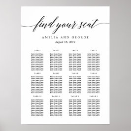 Modernes Script-EDITABLE-FARBE-Seekarten-Poster Poster